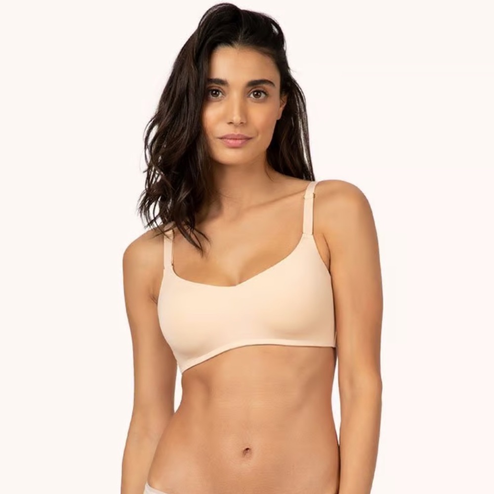 NWT Lively The No-Wire Balconette Bra in Toasted Almond